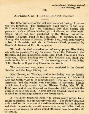 Wadsley Christmas celebrations 1915 